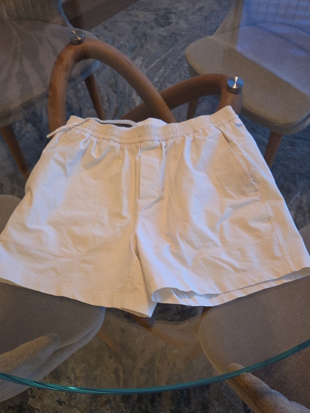 Lululemon athletica White Athletic Drawstring Shorts Large